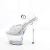 Pleaser - SKY308PREMRSNT Sandaal met enkelband - Transparant/Zilverkleurig Product image